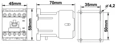 LZDC09B3 Stýkač 3-pólový, CUBICO štandard 4kW 9A 1Z+1R 230VAC