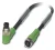 1415884 SAC-3P-M 8MR/3,0-PVC/M 8FS Kábel s konektorom M8/M8, 3pin/3pin,uhlový/priamy, 3m