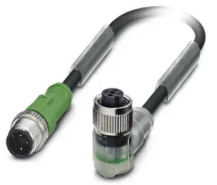 1415522 SAC-3P-M12MS/ 0,6-PVC/M12FR-2 Kábel s konek. M12/M12, 3pin/3pin,priamy/uhlový 0,6m