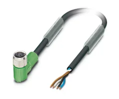 1415554 SAC-4P- 3,0-PVC/M 8FR Kábel s konektorom M8/4pin, uhlový /voľný koniec kábla, 3m