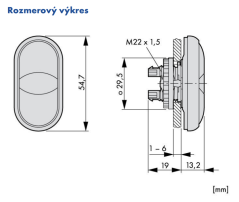 M22-DDL-S-X4/X5 218145 Dvojité tlačidlo vratné, čierna/čierna, +/-