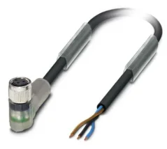 1508174 SAC-3P- 5,0-PVC/M 8FR-2L Kábel s konek. M8 /3pin, uhlový /voľný koniec kábla, 5m