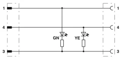 1682469 SAC-3P-M 8MR/ 0,3-PUR/M12FR-2L Kábel s konek.M8/M12, 3pin/3pin,uhlový/uhlový, 0,3m
