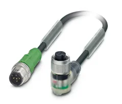 1694635 SAC-5P-M12MS/0,3-PUR/M12FR-3L Kábel s konek. M12/M12, 5pin/5pin,priamy/uhlový,0,3m