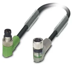 1682100 SAC-3P-M 8MR/0,3-PUR/M 8FR-2L Kábel s konek. M8/M8, 3pin/3pin,uhlový/uhlový, 0,3m