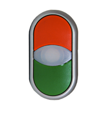 M22-DDL-GR 216698 Dvojité tlačidlo vratné, podsvietené, zelené/červené