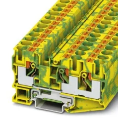 3208745 PT 10-TWIN-PE Radová svorka pre ochranný vodič, Push-in, zeleno-žltá