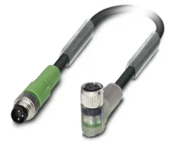 1415899 SAC-3P-M 8MS/3,0-PVC/M 8FR-2L Kábel s konek. M8/M8, 3pin/3pin,priamy/uhlový, 3m