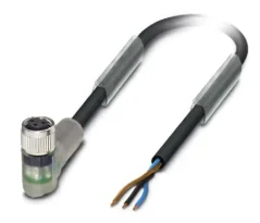 1415874 SAC-3P- 1,5-PVC/M 8FR-2L Kábel s konek. M8 /3pin, uhlový /voľný koniec kábla, 1,5m