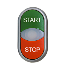 M22-DDL-GR-GB1/GB0 216702 Dvojité tlačidlo vratné, podsv., zelené/červené,“Start/Stop”