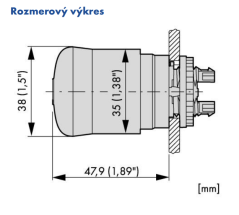 M22-PVL 216878	Hríbové tlačidlo núdzové, presvetlené