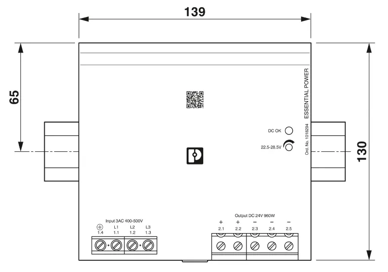 1018294 ESSENTIAL-PS/3AC/24DC/960W/EE - Napájací zdroj - Napájací zdroj ESSENTIAL-Výstupný výkon: 960W