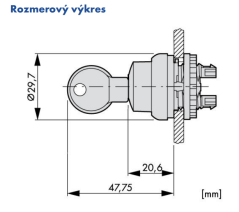 M22-WS3 216894 Ovládacia hlavica s kľúčom MS1, 3-polohová, 40°