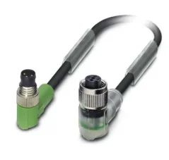 1682472 SAC-3P-M 8MR/ 0,6-PUR/M12FR-2L Kábel s konek. M8/M12, 3pin/3pin,uhlový/uhlový,0,6m