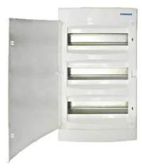 BK080153 Nástenná rozvodnica IP40 3-radová, 3x12 modulov, plné dvere