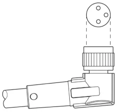 1415901 SAC-3P-M 8MR/0,3-PVC/M 8FR-2L Kábel s konek. M8/M8, 3pin/3pin,uhlový/uhlový, 0,3m