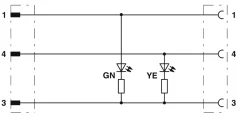 1681994 SAC-3P-M 8MS/0,6-PUR/M 8FR-2L Kábel s konek. M8/M8, 3pin/3pin,priamy/uhlový, 0,6m