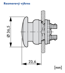 M22-DP-G 216716 Hríbové tlačidlo vratné, zelené