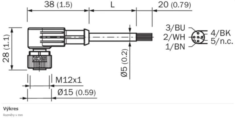 2095898 YG2A14-100VB3XLEAX Kábel s konektorom M12/4pin/10m, uhlový