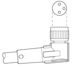 1415892 SAC-3P-M 8MR/ 0,6-PVC/M 8FR Kábel s konek. M8/M8, 3pin/3pin,uhlový/uhlový, 0,6m