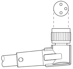 1682113 SAC-3P-M 8MR/0,6-PUR/M 8FR-2L Kábel s konek. M8/M8, 3pin/3pin,uhlový/uhlový, 0,6m