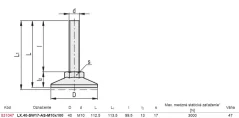 531047 LX.40-SW17-AS-M10x100Polohovacia noha s pevnou skrutkou, protišmykovou podložkou
