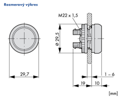 M22-DL-G 216927 Ovládacia hlavica tlač., presvetlená,zelená