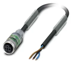 1508459 SAC-3P- 5,0-PVC/M12FS-2L Kábel s konek. M12 /3pin/priamy /voľný koniec kábla, 5m