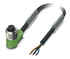 1694512 SAC-3P- 3,0-PUR/M12FR Kábel s konek. M12/3pin, uhlový /voľný koniec kábla, 3m