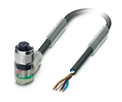 1668289 SAC-4P- 1,5-PUR/M12FR-3L Kábel s konek. M12/4pin, uhlový /voľný koniec kábla, 1,5m