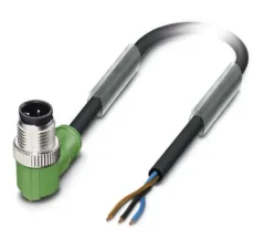 1668153 SAC-3P-M12MR/5,0-PUR Kábel s konektorom M12/3pin, uhlový /voľný koniec kábla, 5m