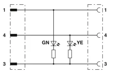 1693364 SAC-3P-M 8MS/ 0,6-PUR/M12FR-2L Kábel s konek.M8/M12, 3pin/3pin,priamy/uhlový, 0,6m