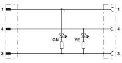 1682498 SAC-3P-M 8MR/ 3,0-PUR/M12FR-2L Kábel s konek. M8/M12, 3pin/3pin,uhlový/uhlový, 3m