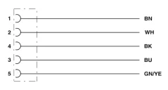 1669822 SAC-5P- 1,5-PUR/M12FS Kábel s konektorom M12/5pin/priamy /voľný koniec kábla, 1,5m