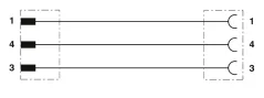 1681538 SAC-3P-M12MS/3,0-PUR/M12FS Kábel s konek.M12/M12, 3pin/3pin,priamy/priamy, 3m