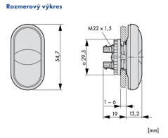 M22-DDL-GR 216698 Dvojité tlačidlo vratné, podsvietené, zelené/červené