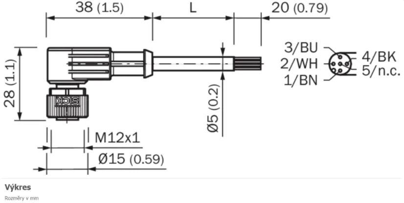 2095895 YG2A14-020VB3XLEAX Kábel s konektorom M12/4pin/2m, uhlový