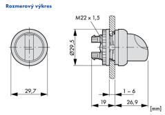 M22-WLK3-R 216835 Ovládacia hlavica prepínača, presvetlená,3 pol,červená