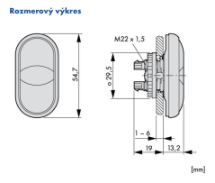M22-DDL-WS-X1/X0 216706 Dvojité tlačidlo vratné, podsvietené, biele/čierne,“1/0”