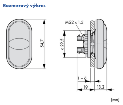 M22-DDL-GR-GB1/GB0 216702 Dvojité tlačidlo vratné, podsv., zelené/červené,“Start/Stop”