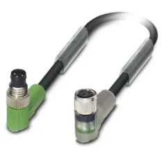 1682126 SAC-3P-M 8MR/1,5-PUR/M 8FR-2L Kábel s konek. M8/M8, 3pin/3pin,uhlový/uhlový, 1,5m