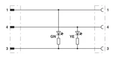 1415524 SAC-3P-M12MS/ 3,0-PVC/M12FR-2L Kábel s konek. M12/M12, 3pin/3pin,priamy/uhlový 3m