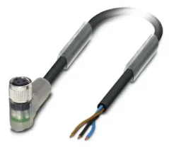 1415875 SAC-3P- 3,0-PVC/M 8FR-2L Kábel s konek. M8 /3pin, uhlový /voľný koniec kábla, 3m