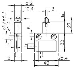 Koncový spínač 8022 0358/ SM 10 T33R90 Z