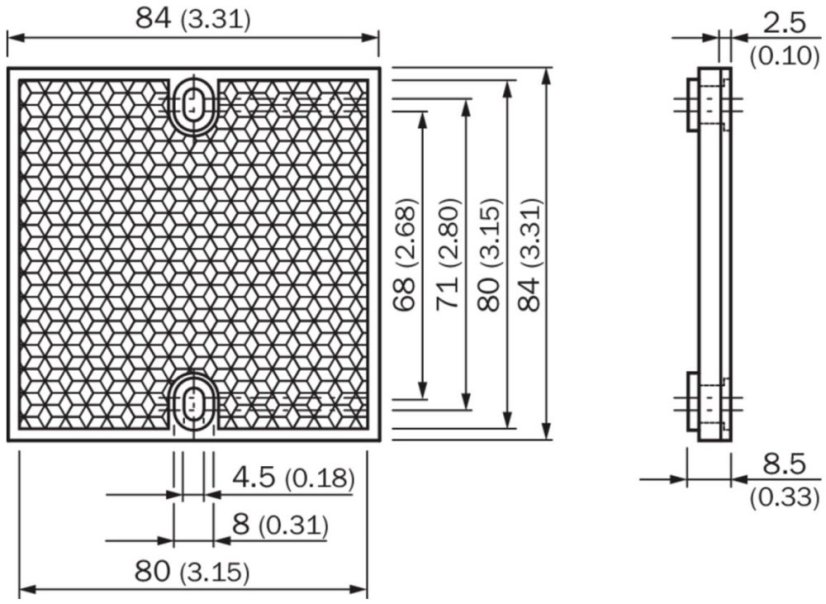 1003865 PL80A Odrazka 80x80
