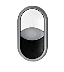 M22-DDL-WS 216704 Dvojité tlačidlo vratné, podsvietené, biele/čierne