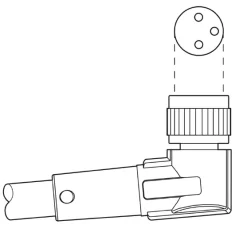1682090 SAC-3P-M 8MR/ 3,0-PUR/M 8FR Kábel s konektorom M8/M8, 3pin/3pin, uhlový/uhlový, 3m