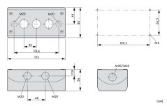 216538 M22-I3 Skrinka povrchová IP67, pre 3 prvky, sivá