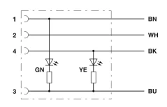 1694800 SAC-4P- 1,5-PUR/M12FS-2L Kábel s konek. M12/4pin/priamy /voľný koniec kábla, 1,5m