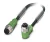 1454817 SAC-4P-M12MS/ 0,6-PVC/M12FR Kábel s konek. M12/M12, 4pin/4pin,priamy/uhlový, 0,6m
